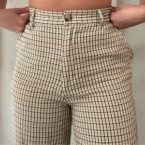 Yellow Plaid Billabong Pants - Size small